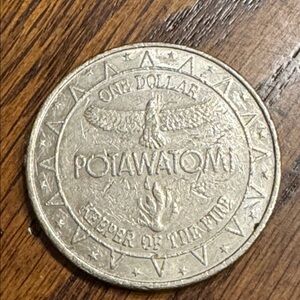 OLD-COLLECTIBLE ONE DOLLAR POTAWATOMI BINGO-CASINO COIN

One Dollar
